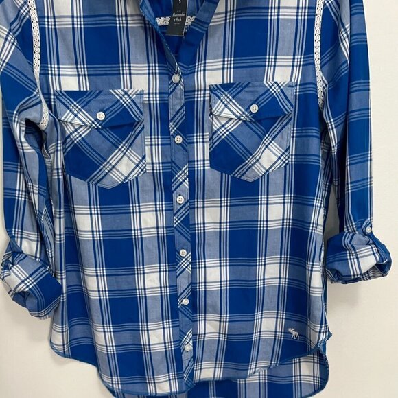Abercrombie & Fitch Plaid Long Sleeve Shirt Size M NWT - Picture 4 of 9